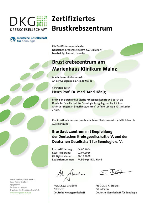 DKG Zertifikat Brustzentrum