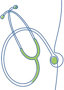 Linienzeichnung eines Stethoskops