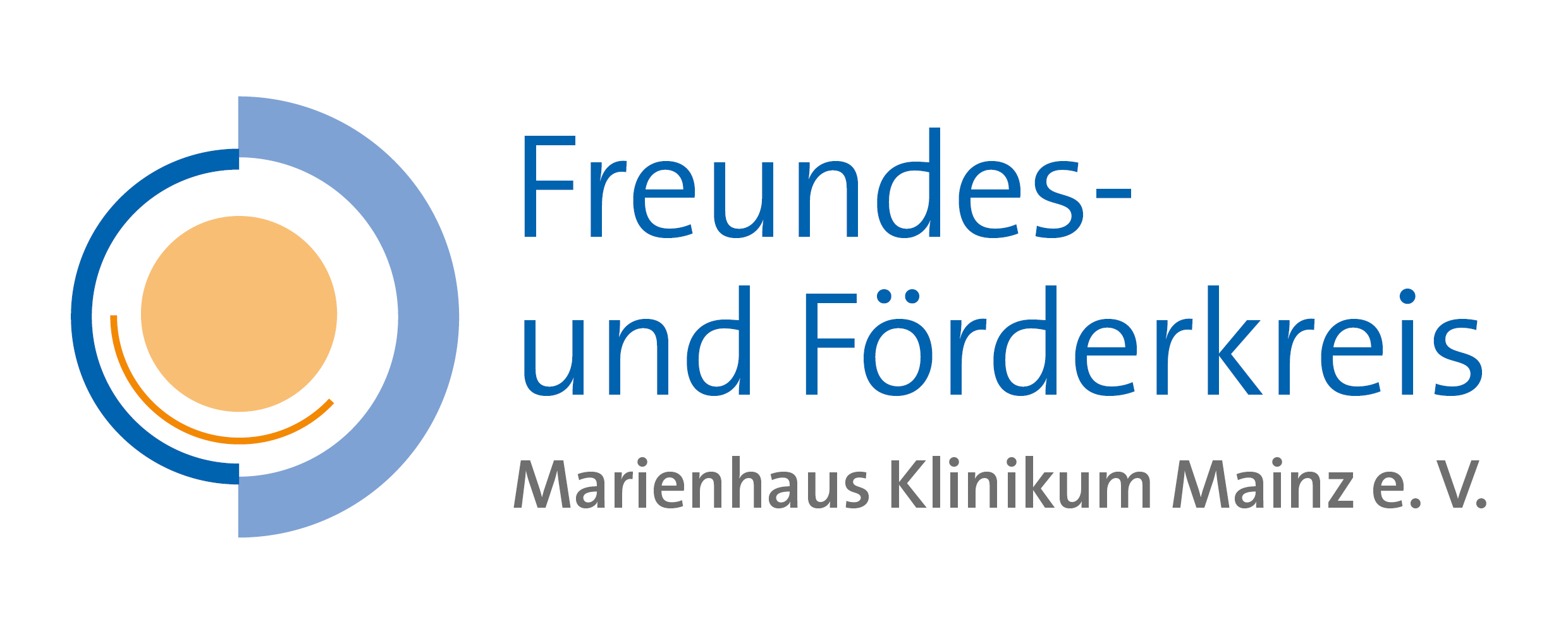Logo des Freundes- und Förderkreises Marienhaus Klinikum Mainz e. V. mit kreisförmigem Symbol links